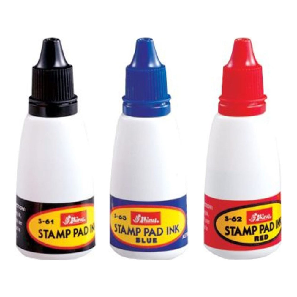 Shiny S 62 Stamp Pad Ink 28mL Black Blue Red Theodist