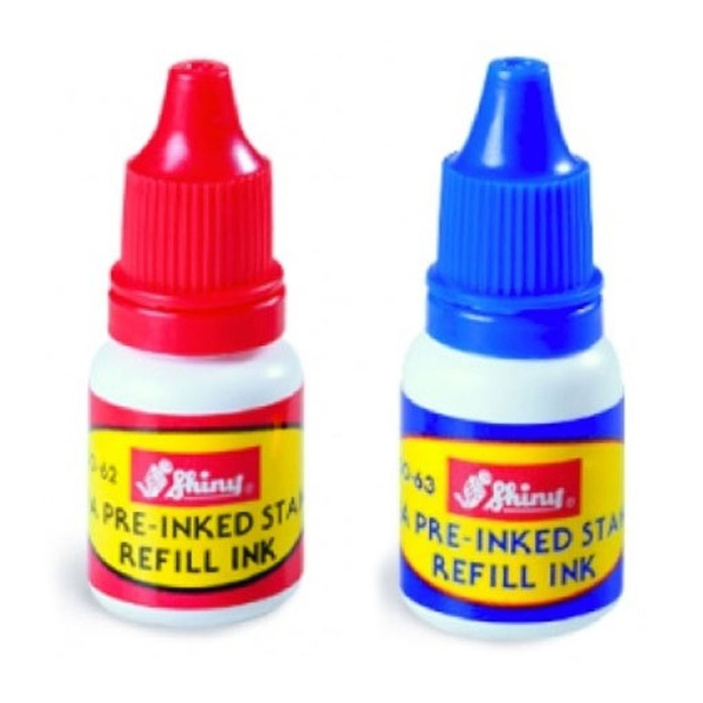 Shiny Pre Inked Stamp Refill Ink Ml Blue Red Theodist