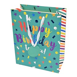 Artwrap Happy Birthday E5586 Large Gift Bag Shapes 255x127x320mm - Theodist