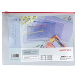 Kinary F55 B5 PVC Zipper Bag Transparent Data Envelope 289x210mm - Theodist