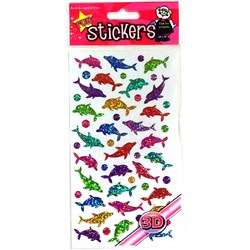 STICKERS 3D COLOUR DOLPHIN 50 STICKERS TOYMAN