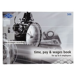 Zions 60676 Time Pay Wages Book up to 6 Employees - Theodist