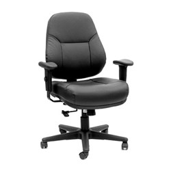 Office Executive Chair A44551TEK Med-Back Leather Arm Black - Theodist