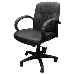 Managers Chair A5151 Low-Back Split Leather Black - Theodist