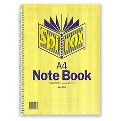 Spirax P595 Notebook A4 Polypropylene Cover 120 Page - Theodist
