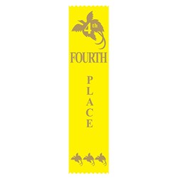 Ribbons 4th Place (Yellow) Premium Award Ribbons