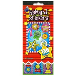 STICKER BOOK - REWARD 136 SHINY STICKERS 4 SHEETS TOYMAN