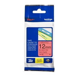 Brother TZe-431 Labelling Tape, Black on Red, 12mmx8m - Theodist