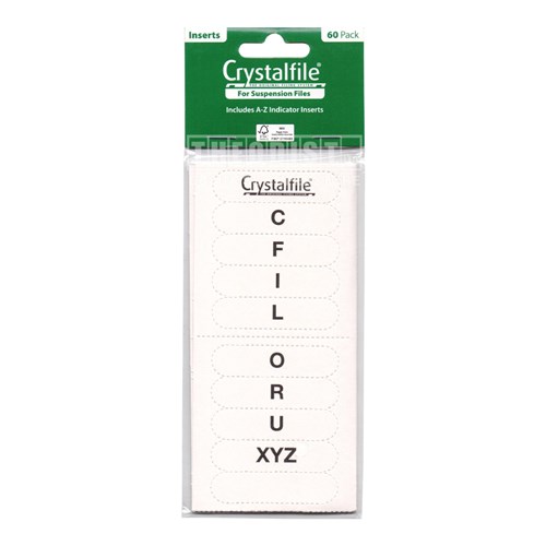 Crystalfile A-Z Indicator Inserts Tab 60 Pack for Suspension Files - Theodist