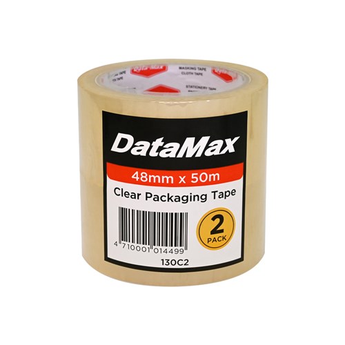 DataMax 130C2 Clear Packaging Tape 48mmx50m 2 Pack - Theodist