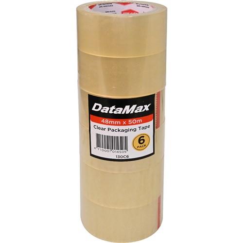 DataMax 130C6 Clear Packaging Tape 48mmx50m 6 Pack - Theodist