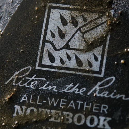 Rite in the Rain Weatherproof Top-Spiral Notebook, 3" x 5", Black Cover, Universal Pattern (No.735)_1 - Theodist