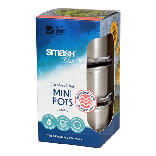 Smash 14405 Mini Pots Stainless Steel 60mL 3 Pack - Theodist