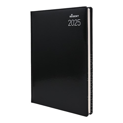 Regent 180BLK 2025 A5 Diary Black Days to Page - Theodist