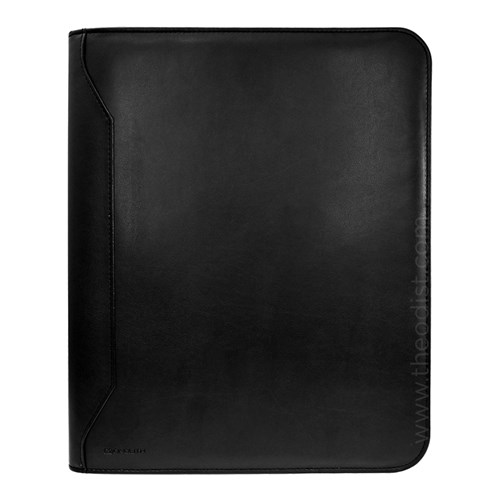 Monolith 2912 Ring Binder A4 Soft Touch Leather with Zip Black 290x50x345mm - Theodist