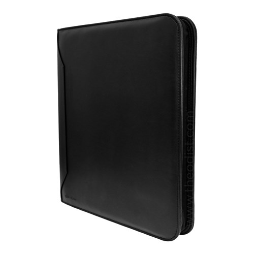 Monolith 2912 Ring Binder A4 Soft Touch Leather with Zip Black 290x50x345mm_2 - Theodist