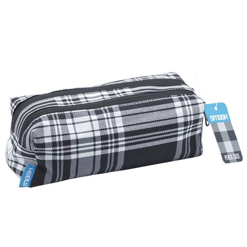 Smash 31092 Pencil Case Twin Zip Small Mono Gingh - Theodist