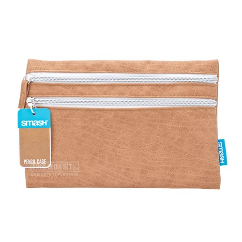 Smash 31102 Pencil Case Double Zip Tan - Theodist