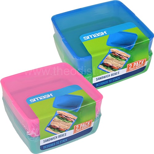 Smash 31413 Sandwich Boxes Lunch Buddies 2 Pack - Theodist