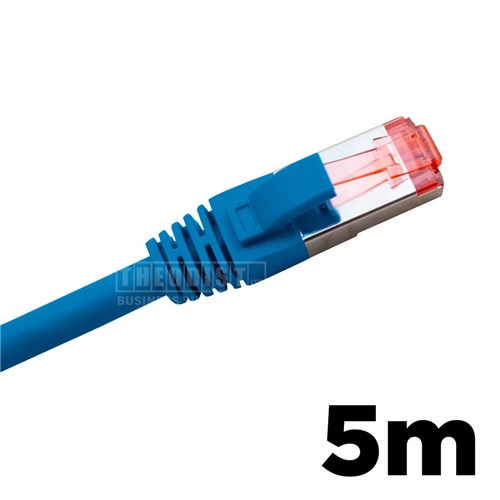 Hypertec MSSPC6ASBL5 5 Metre 4 Pair LSZH Shielded RJ45 - RJ45 Slim Cat6A Blue Patch Lead - Theodist