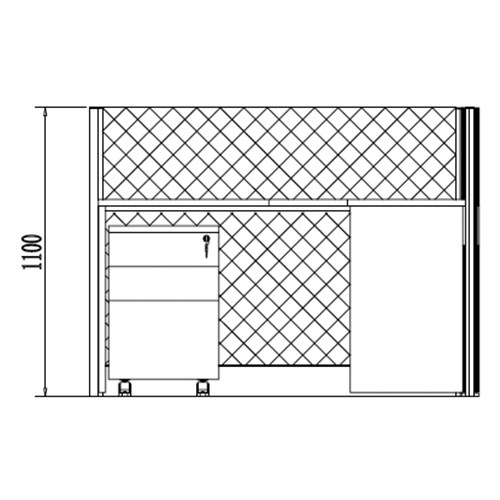 Partitioned Workstations 1 Person Compact L-Shaped Cubicle Desk, Right - 1400mm X 1200mm_3 - Theodist