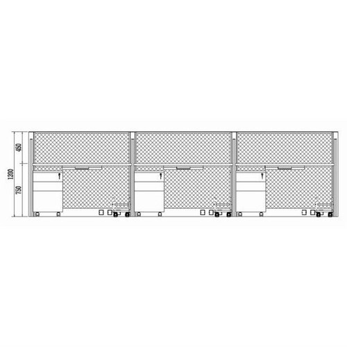 Partitioned Workstations 6 Person Desks 4200x1500mm_3 - Theodist