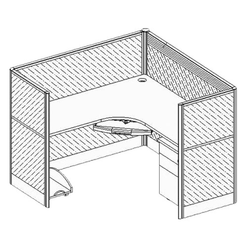 Partitioned Workstations 1 Person Complete Desk 1500x1500mm_1 - Theodist