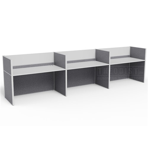 Partitioned Workstations 3 Men 4200x700x1200mm - Theodist