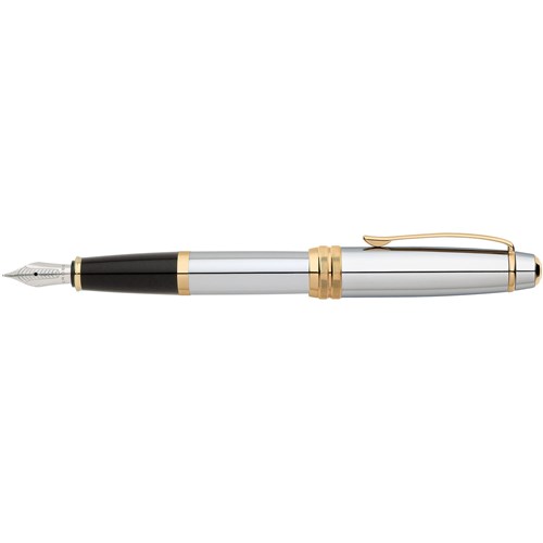 Cross 456 Bailey Medalist Fountain Pen, Chrome, Black & Gold_1 - Theodist