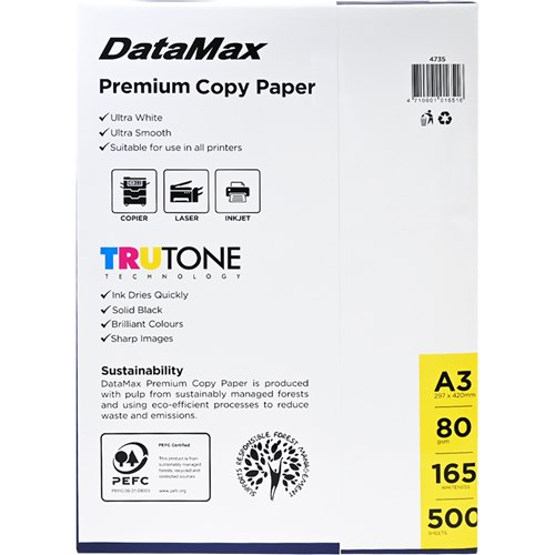 DataMax 4735 Premium Copy Paper Ultra White A3 80GSM 500 Sheets_2 - Theodist