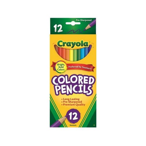 Crayola 684012 Colored Pencils 12 Nontoxic Pre-Sharpened - Theodist