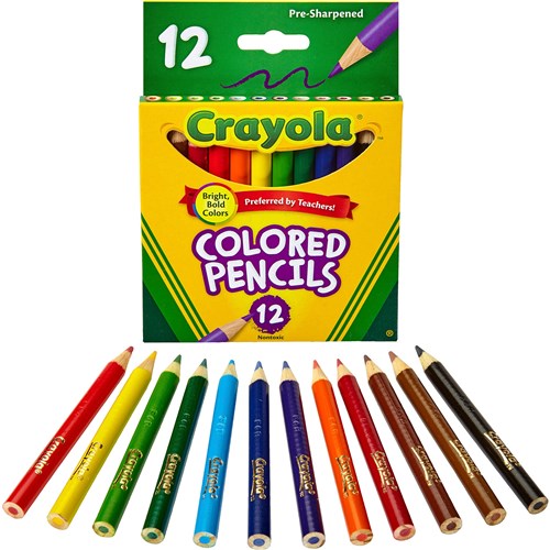Crayola 684112 Half Size Coloured Pencils 12 Pack - Theodist