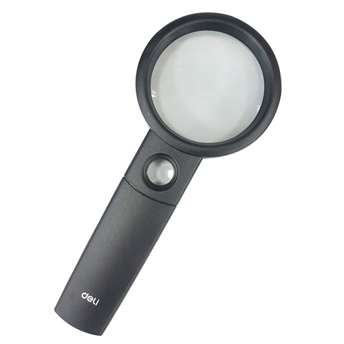 Deli 9091 Magnifier 2.5X-3X/6X Clear Convex Lens - 55mm Diameter - Theodist
