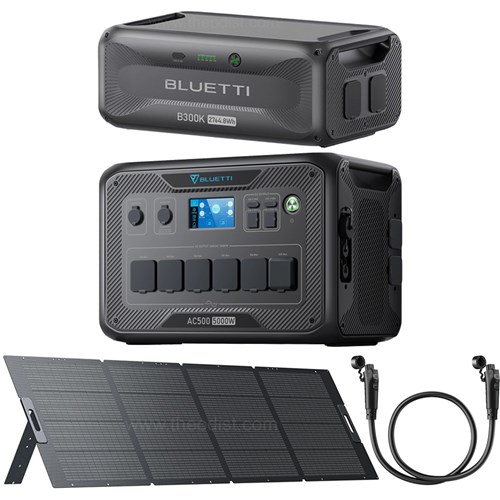 Bluetti Power Station AC500 + B300K Battery + Connector Cable + SPV350D Portable Solar Panel - Theodist