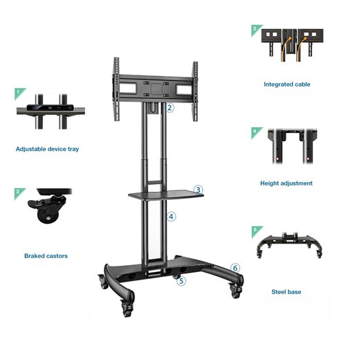 North Bayou Mobile Display Stand for 40”-65” Interactive Panel NB-AVA1500-60-1P_2 - Theodist