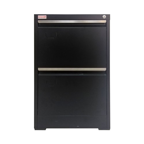 BIZ2DR Steel Filing Cabinet 2 Drawer 620x460x731mm Black - Theodist
