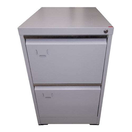 BIZ2DR Steel Filing Cabinet 2 Drawer 620x460x731mm Grey - Theodist