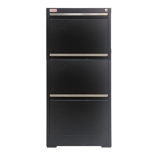 BIZ3DR Steel Filing Cabinet 3 Drawers 620x460x1031mm, Black - Theodist 