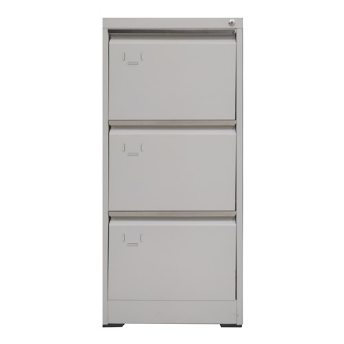 BIZ3DR Steel Filing Cabinet 3 Drawers 620x460x1031mm, Grey - Theodist 
