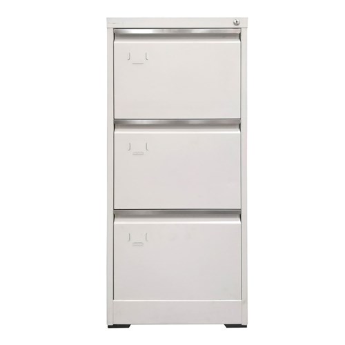 BIZ3DR Steel Filing Cabinet 3 Drawers 620x460x1031mm, White - Theodist 