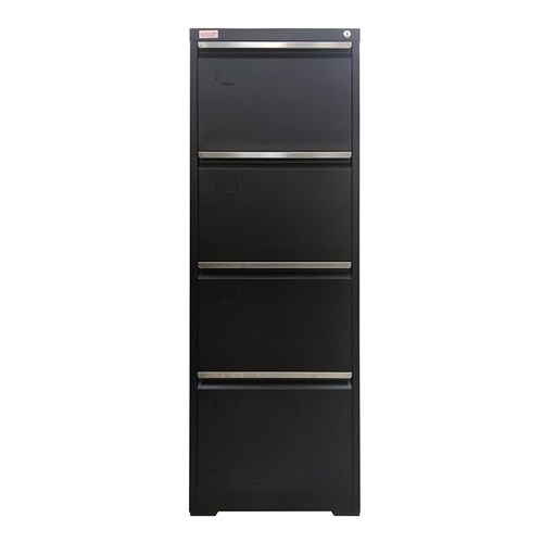 BIZ4DR Steel Filing Cabinet 4 Drawers 620x460x1340mm, Black - Theodist
