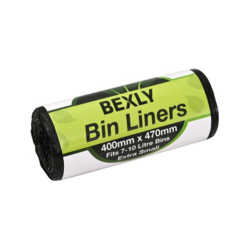 Bexly BL-XS Bin Liners 400x470mm Fits 7-10 Litre Bins Extra Small 50 Bags/Roll - Theodist