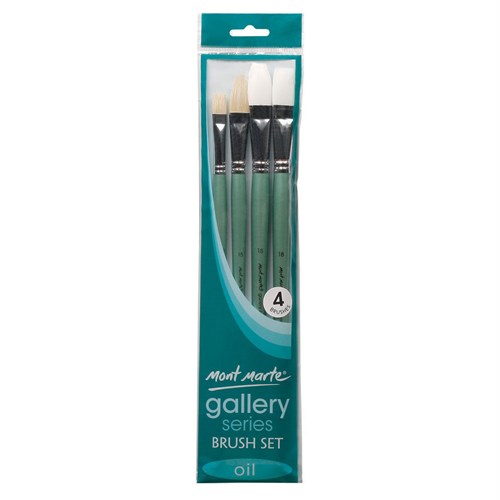 Mont Marte BMHS0022 Gallery Series Oil Paint Brush Set 4pc - Theodist