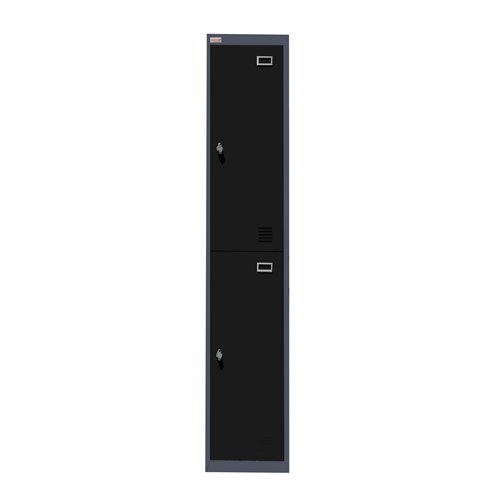 BZLKS2 Coloured Steel Locker Double Door 1850x380x450mm_BLK - Theodist