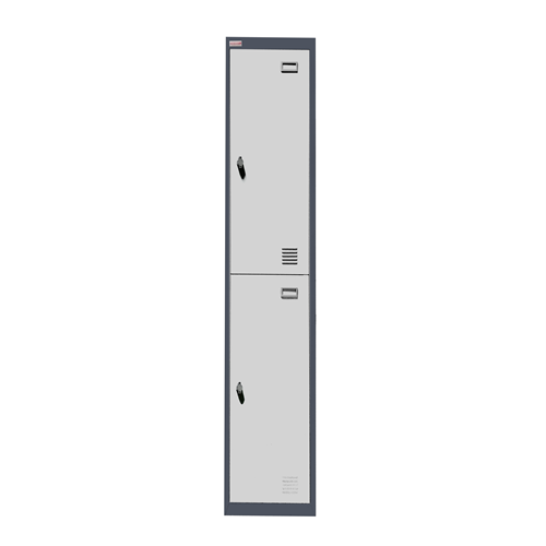 BZLKS2 Coloured Steel Locker Double Door 1850x380x450mm_GRY - Theodist