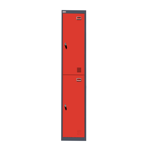 BZLKS2 Coloured Steel Locker Double Door 1850x380x450mm_RED - Theodist