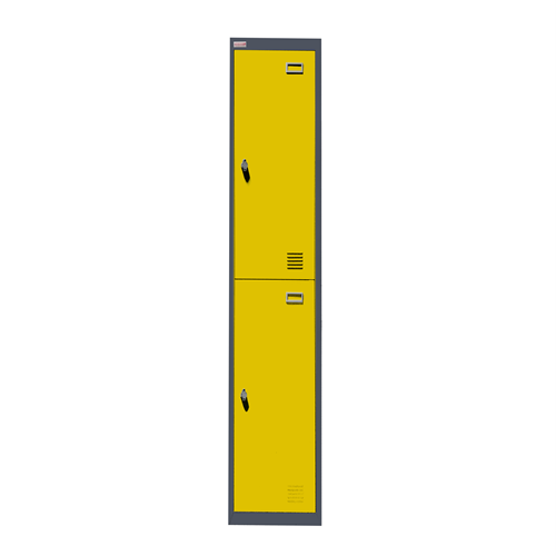 BZLKS2 Coloured Steel Locker Double Door 1850x380x450mm_YEL - Theodist