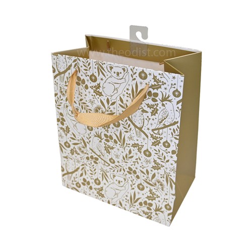 Artwrap C2699 Paper Gift Bag Golden Animals Medium Size 177x103x228mm - Theodist