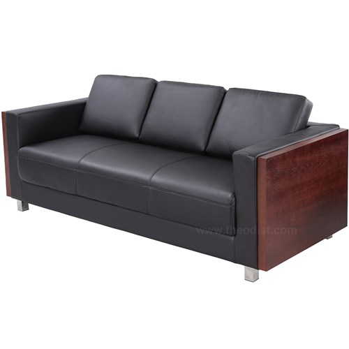 Sofa DA80793 Normal 3 Seater with Wood Frame Black 1990x860x860mm - Theodist