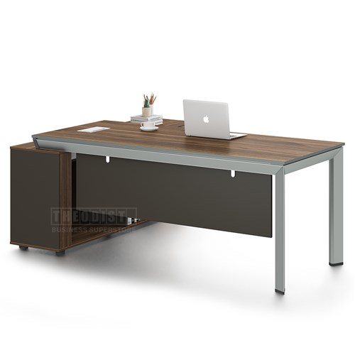 Executive Desk DG16D20R L-Shape NY Series Right Dark Walnut, Iron Grey Legs 2000Wx1600Dx750H_2 - Theodist